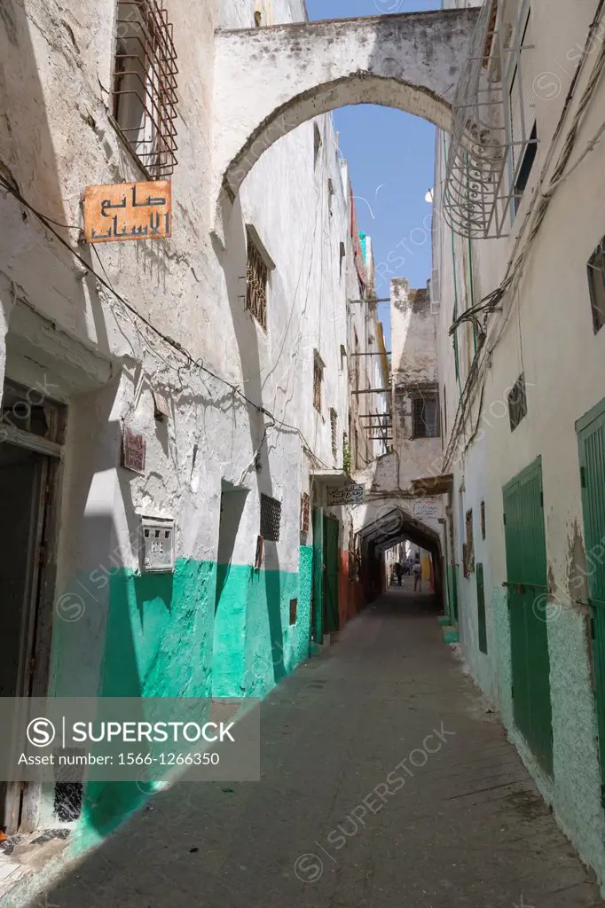 Narrow street of Medina, old city, Tetouan, Tetuan, Morocco.