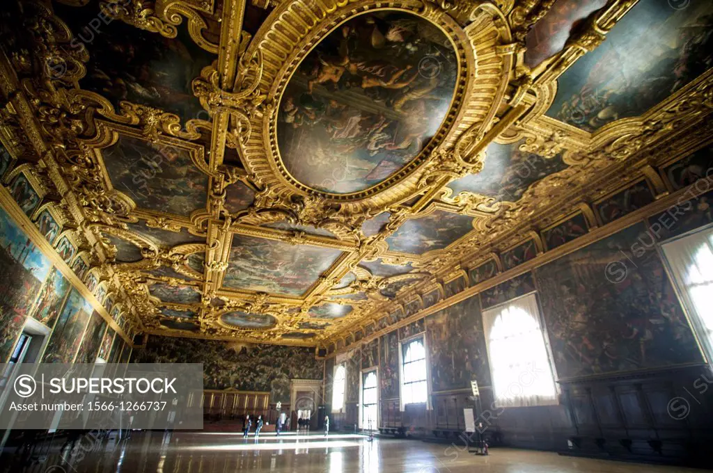 Grand Salon ceiling in Palazzo Ducale, Venice, Italy