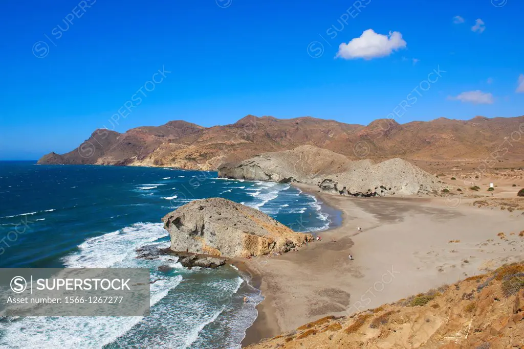 Cabo de Gata, Monsul Beach Biosphere Reserve, Cabo de Gata-Nijar Natural Park, Almeria, Andalusia, Spain