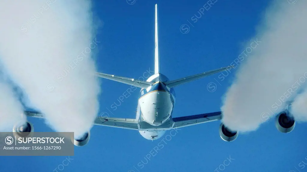 Contrails Carry Clues to More Eco-Friendly Flights Puffy white exhaust contrails stream from the engines of NASA's DC-8 flying laboratory in this imag...