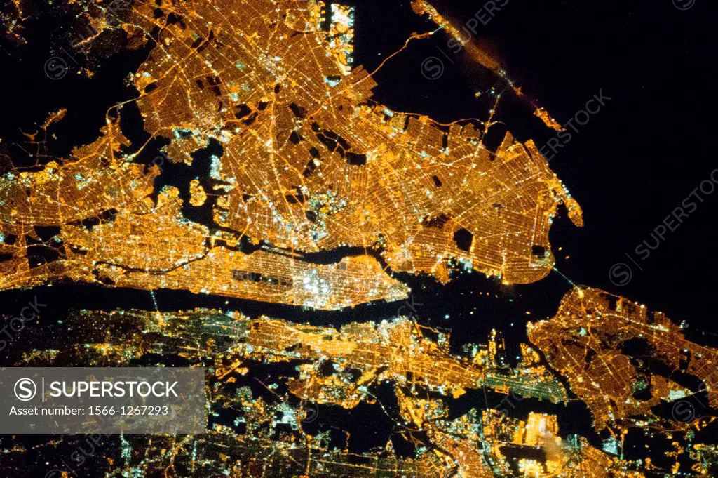 New York City at Night. One of the Expedition 35 crew members aboard the Earth-orbiting International Space Station exposed this 400 millimeter night ...