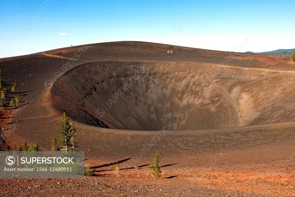 Crater and rim of Cinder Cone, Lassen Volcanic National Park, California, United States of America.