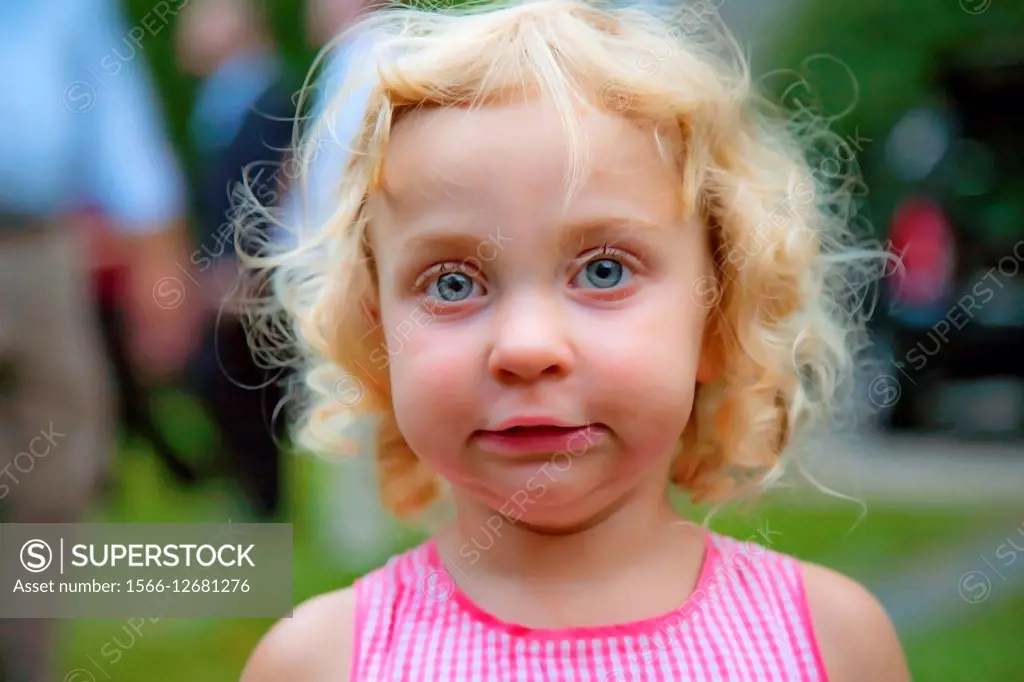 4 year old girl with funny facial expression