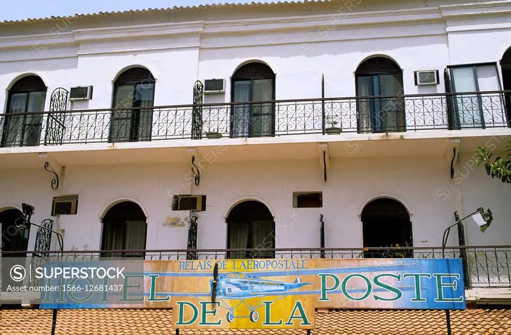 Historic Hotel de la Poste used in 30's with passengers and pilots from and to South America, Saint Louis, Senegal, Africa