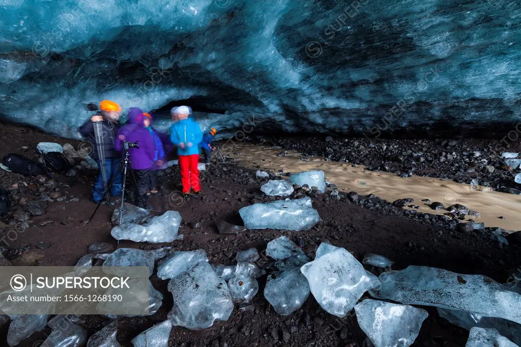 Ice cave, Skaftafell National Park, Southern Iceland, Iceland, Europe.