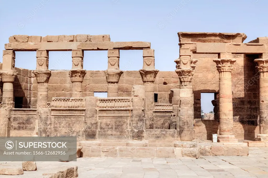 Temple of Philae, Agilkia Island, Nile, Aswan, Egypt, Africa.
