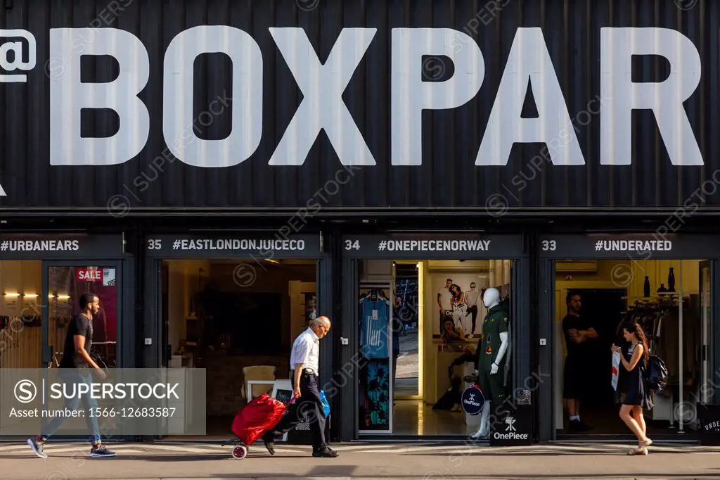 The Boxpark, Shoreditch, London, England.