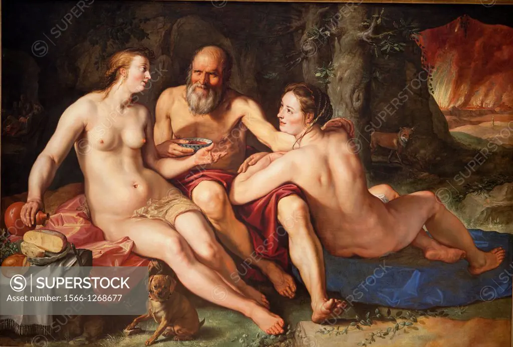 Lot en zijn dochters, Lot and his daughters, hendick Goltzius, rijksmuseum
