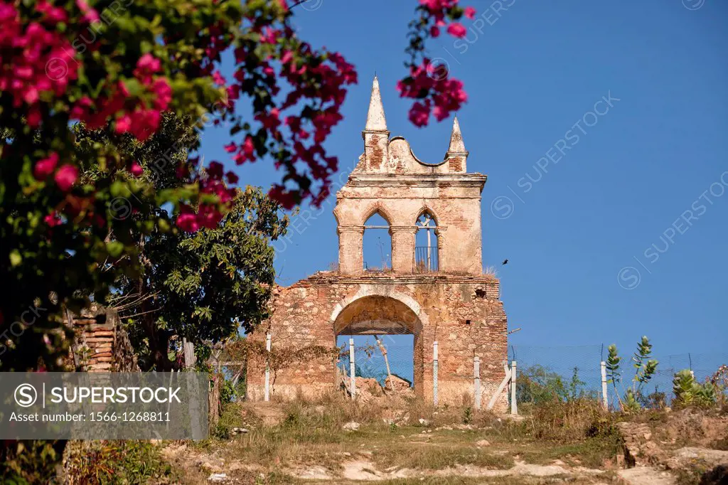 ruin of the church Ermita Nuestra Senora de la Candelaria de la Popa in Trinidad, Cuba, Caribbean