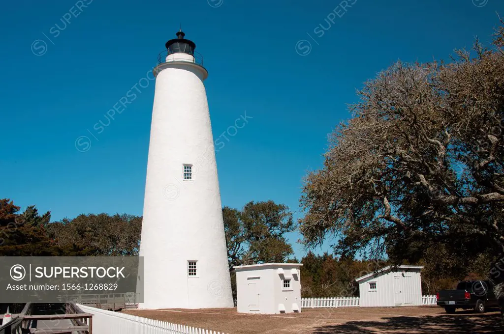 Ocracoke Lighthouse on Ocracoke Island on North Carolina's Outer Banks