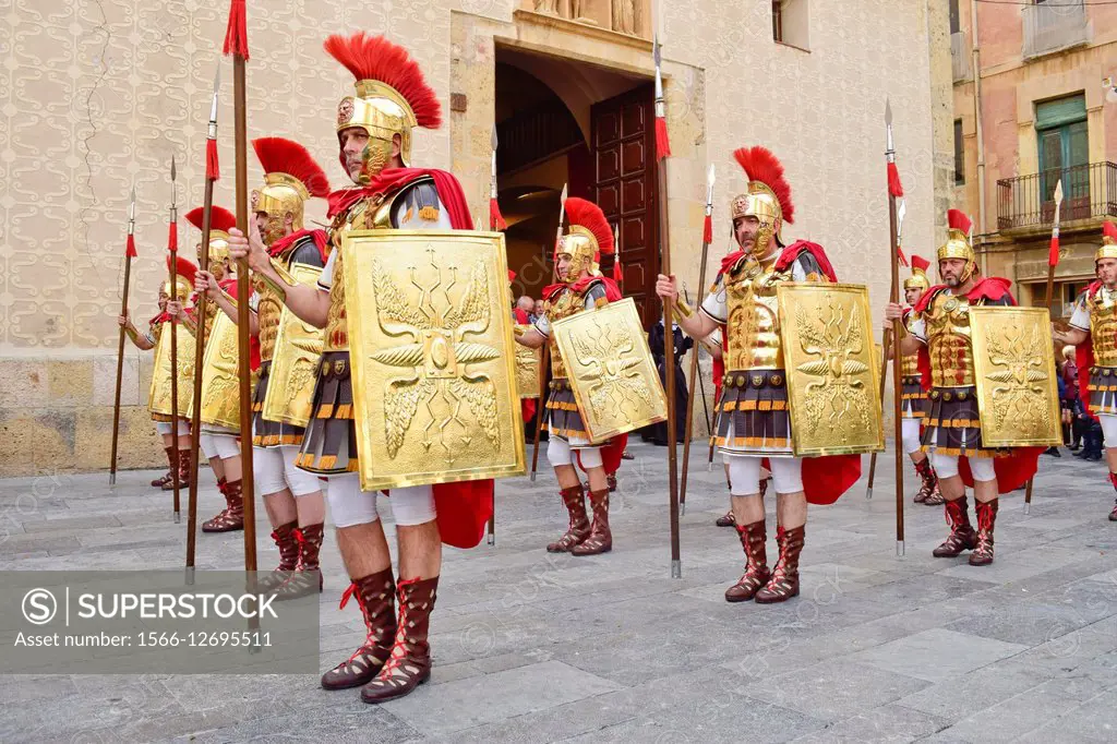 Roman soldiers. Procession, Holy Week, Easter. Tarragona, Catalonia, Spain.