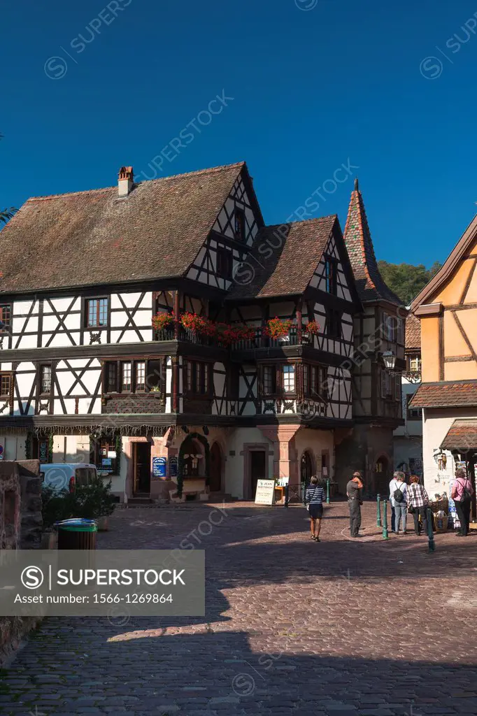 Picturesque timbered houses in Kaysersberg, Alsace, France, Europe