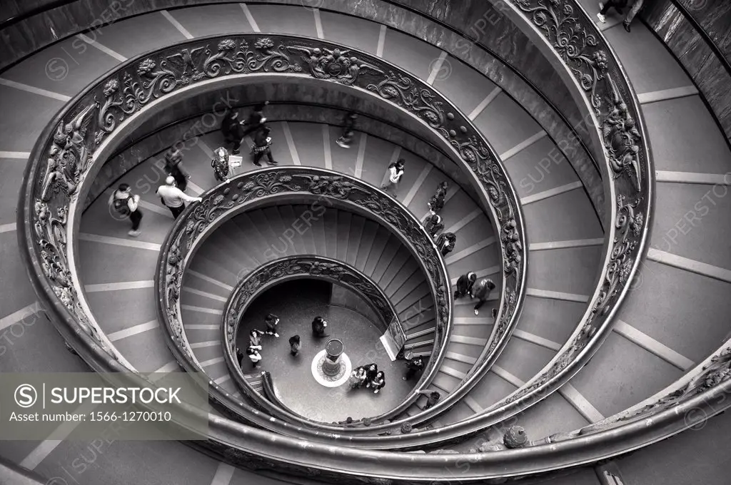 Spiral staircase exit to the Vatican Museums, Rome, Italy