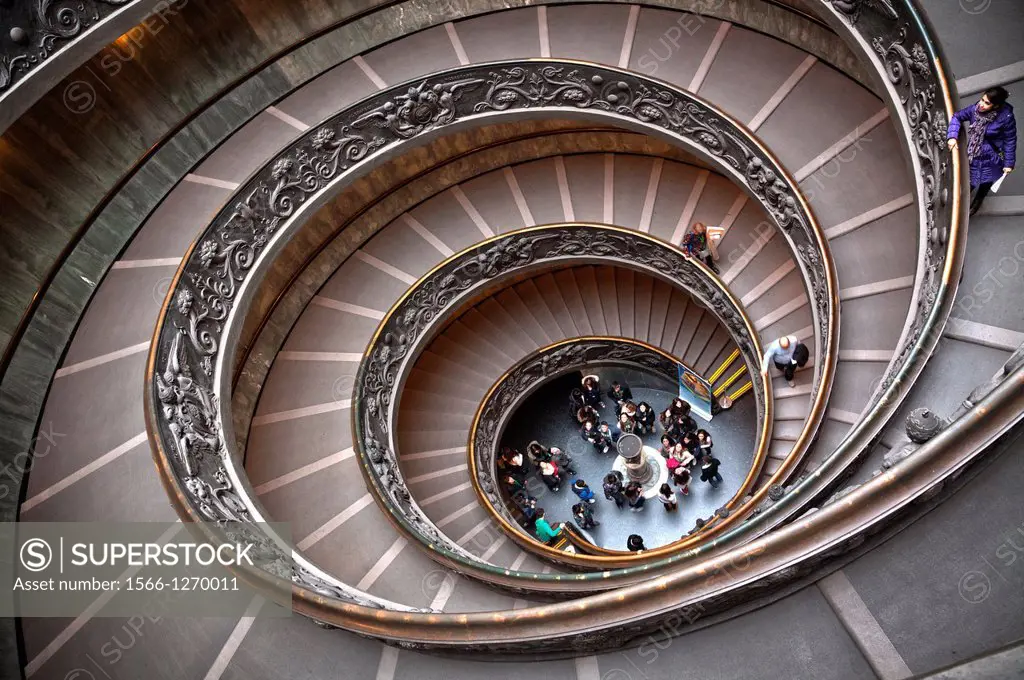 Spiral staircase exit to the Vatican Museums, Rome, Italy
