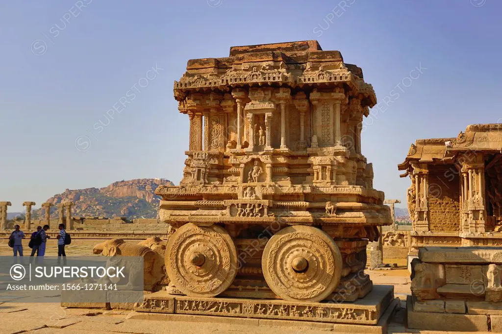 India , Karnataka State, Hampi City ,ruins of Vijayanagar City XV century , (W.H.), Vittala Temple