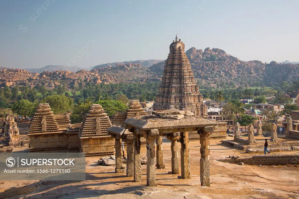 India , Karnataka State, Hampi City ,ruins of Vijayanagar City XV century , (W.H.) ,Virupaksha Temple