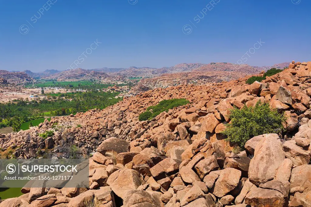 India , Karnataka State, Hampi City ,ruins of Vijayanagar City (W.H.), landscape