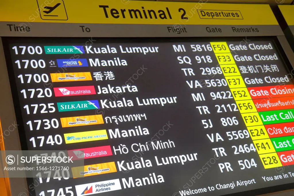Singapore, Changi International Airport, SIN, terminal, concourse, flight information, schedule, departures, monitor,