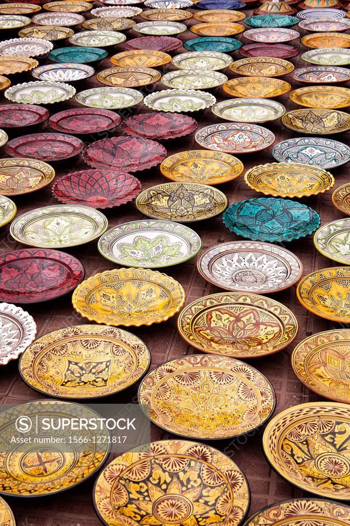 Morocco typical ceramic plates.