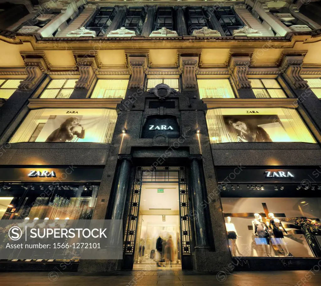 Zara store at Gran Via avenue. Madrid. Spain
