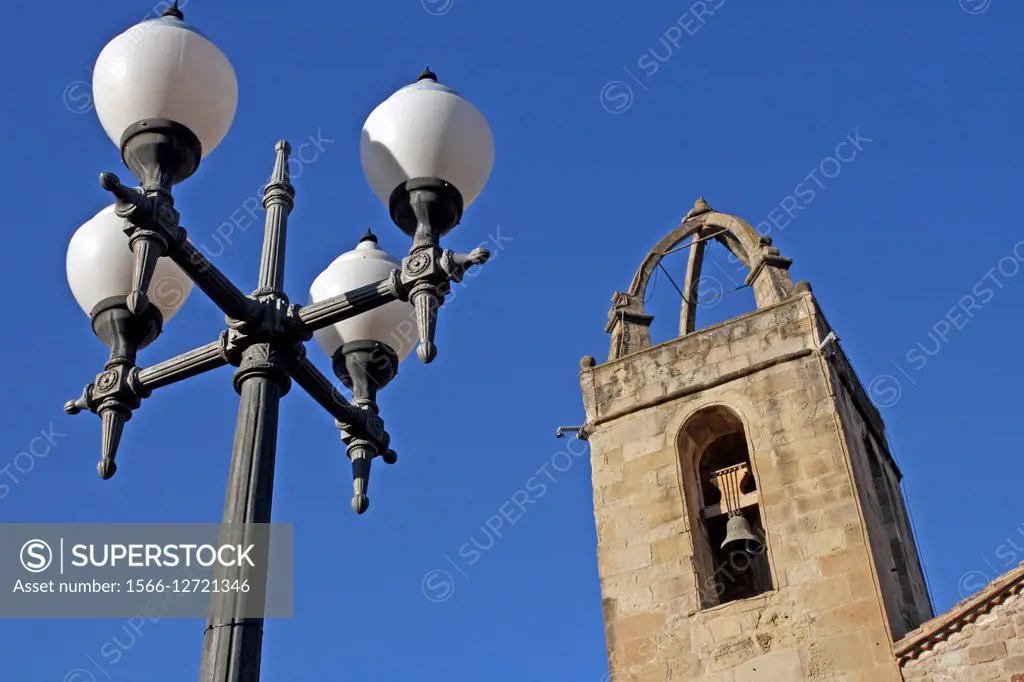 Bell tower of the church of Sant Fruitos de Bages, Catalonia, Spain