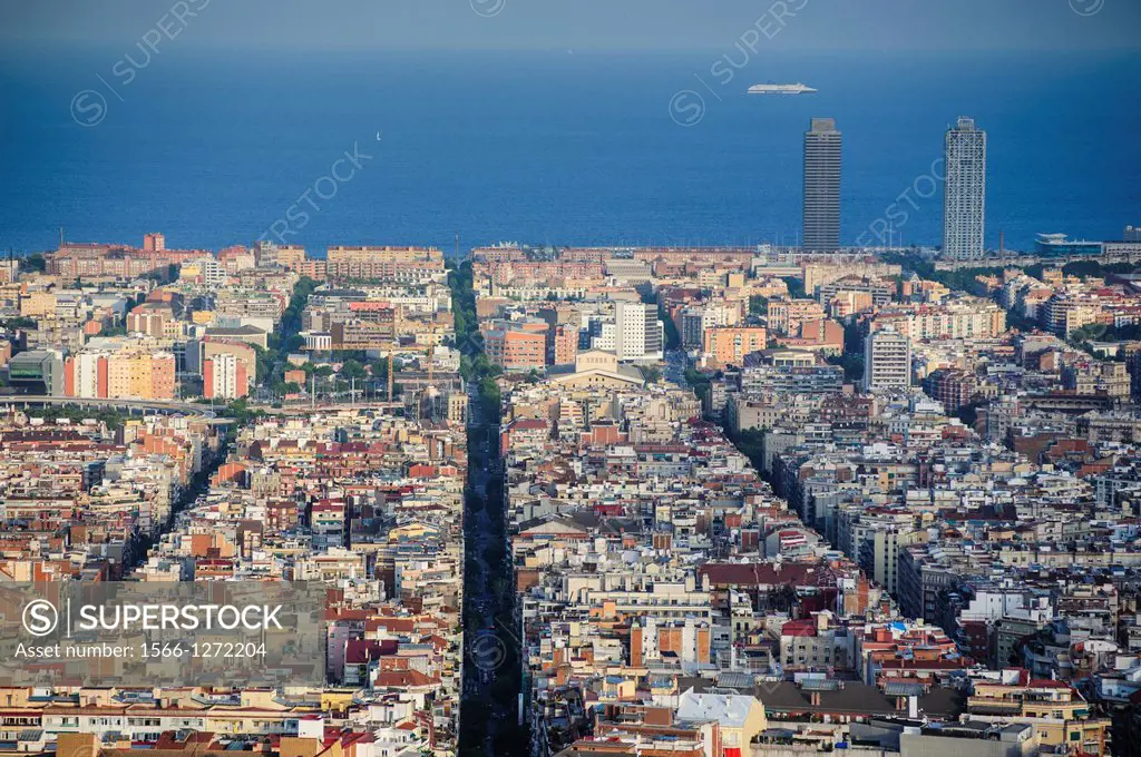 Barcelona skyline, Barcelona, Spain