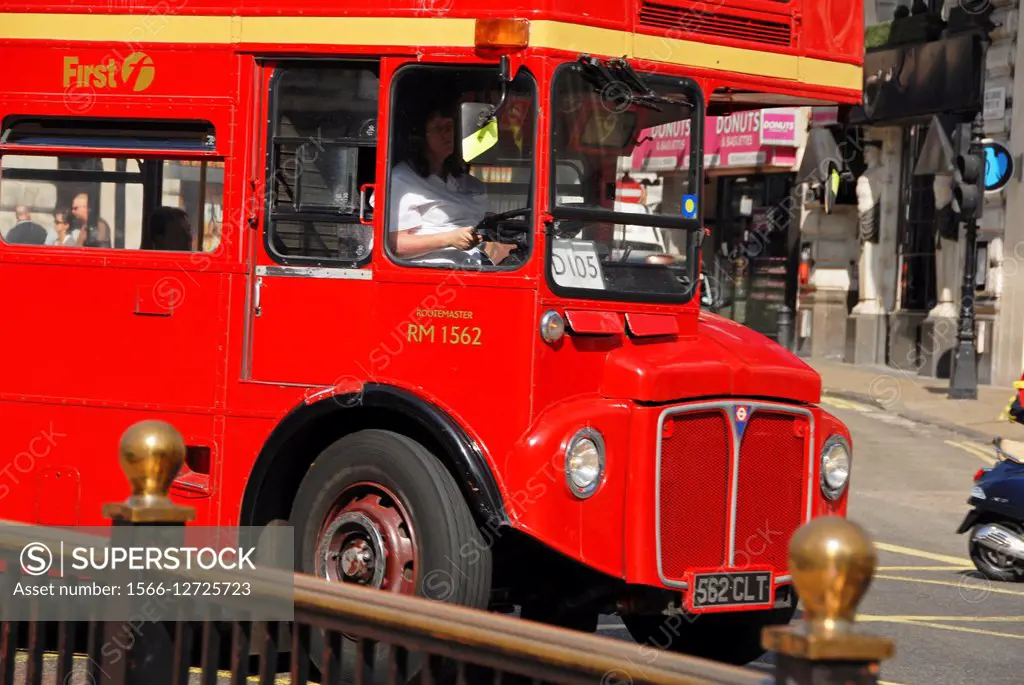 An old AEC bus still running. London, England, Great Britain, Europe.