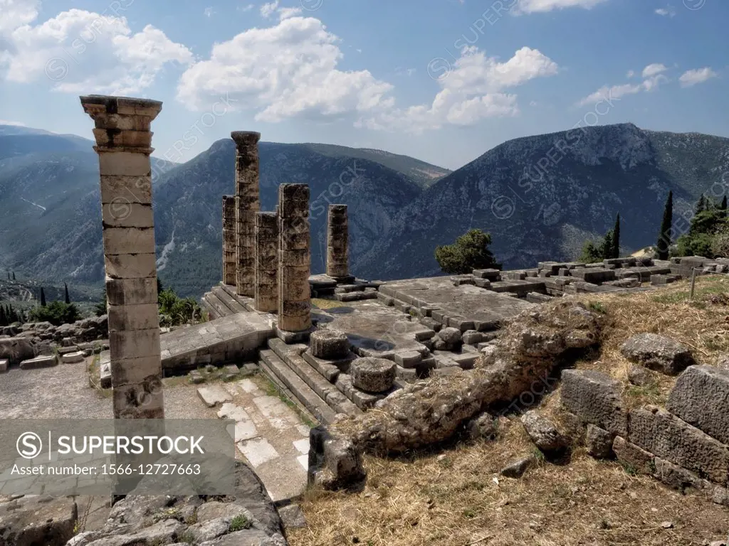 The Apollo Temple ruins. Delphi. Greece.
