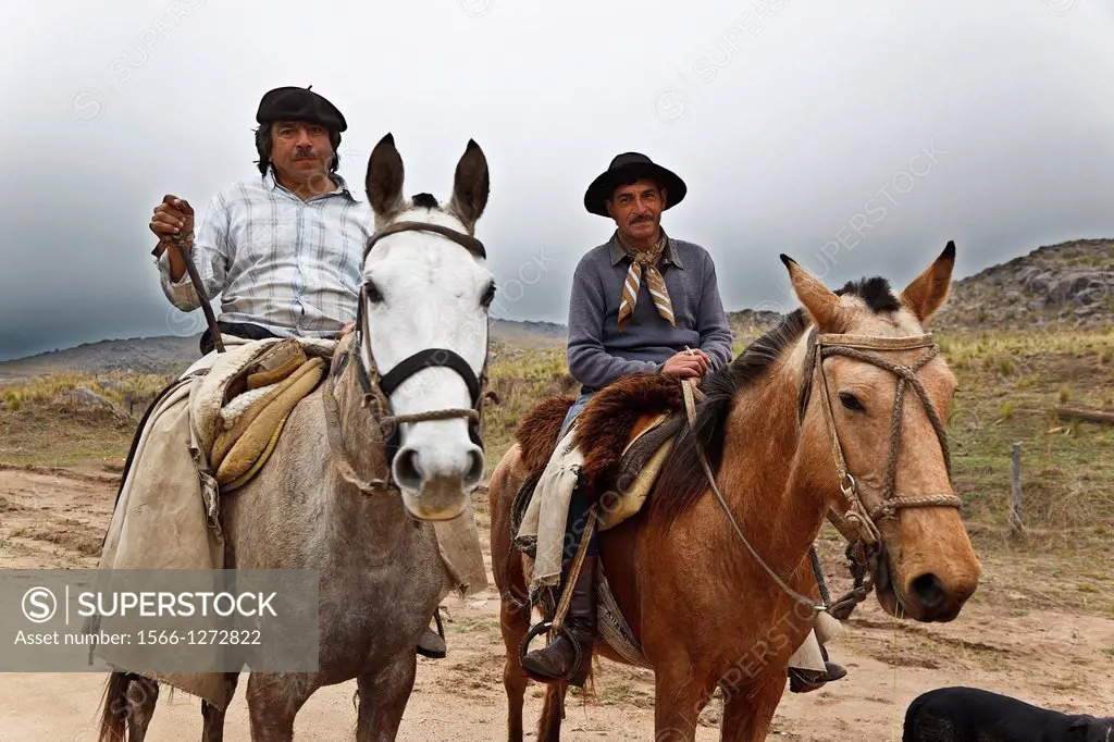 gauchos people in the mountain road to la cumbre in cordoba province. argentina