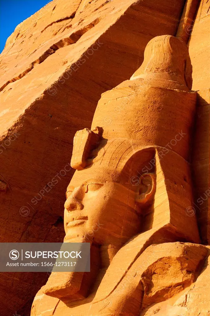 Egypt- Ramses II at the Great Temple.The Abu Simbel temples temples in Abu Simbel (  in Arabic) in Nubia, southern Egypt. They are situated on ...