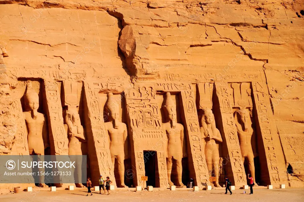 Egypt-The Hathor temple. The Abu Simbel temples temples in Abu Simbel (  in Arabic) in Nubia, southern Egypt. They are situated on the western ...