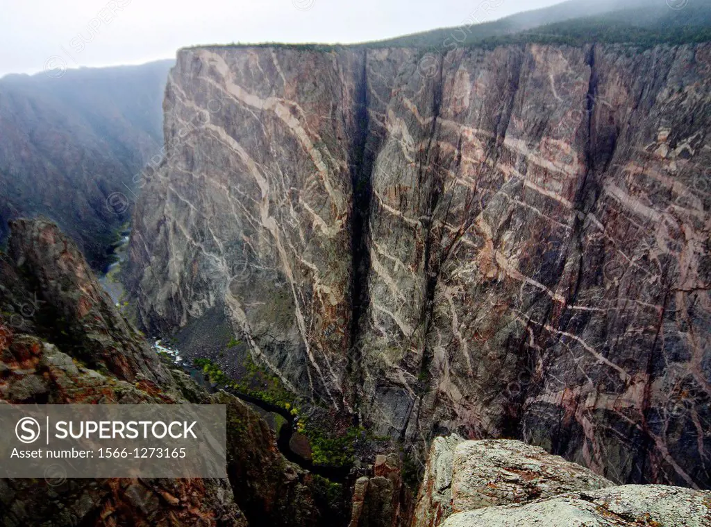 A view of the Painted Wall at the Black Canyon of the Gunnison National Park, Colorado
