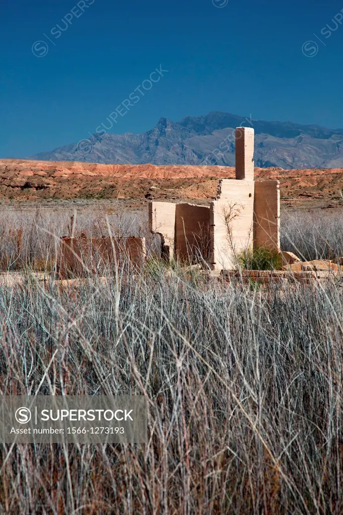 St. Thomas, Nevada - The pioneer town of St. Thomas was submerged under more than 50 feet of water in 1938 after Lake Mead filled behind the newly-bui...