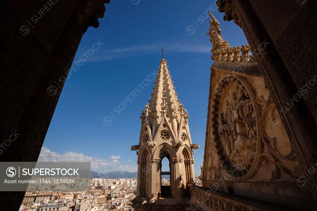pinnacle, Mallorca Cathedral, XIII Century, Historical Artistic Monument, Palma, Mallorca, Balearic Islands, Spain, Europe