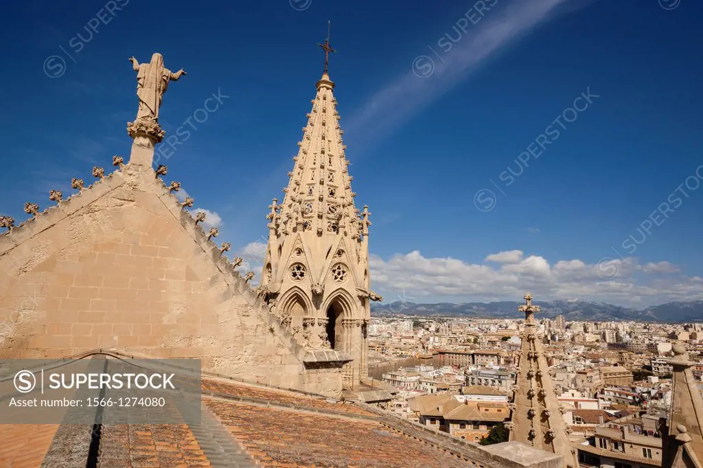 pinnacle, Mallorca Cathedral, XIII Century, Historical Artistic Monument, Palma, Mallorca, Balearic Islands, Spain, Europe