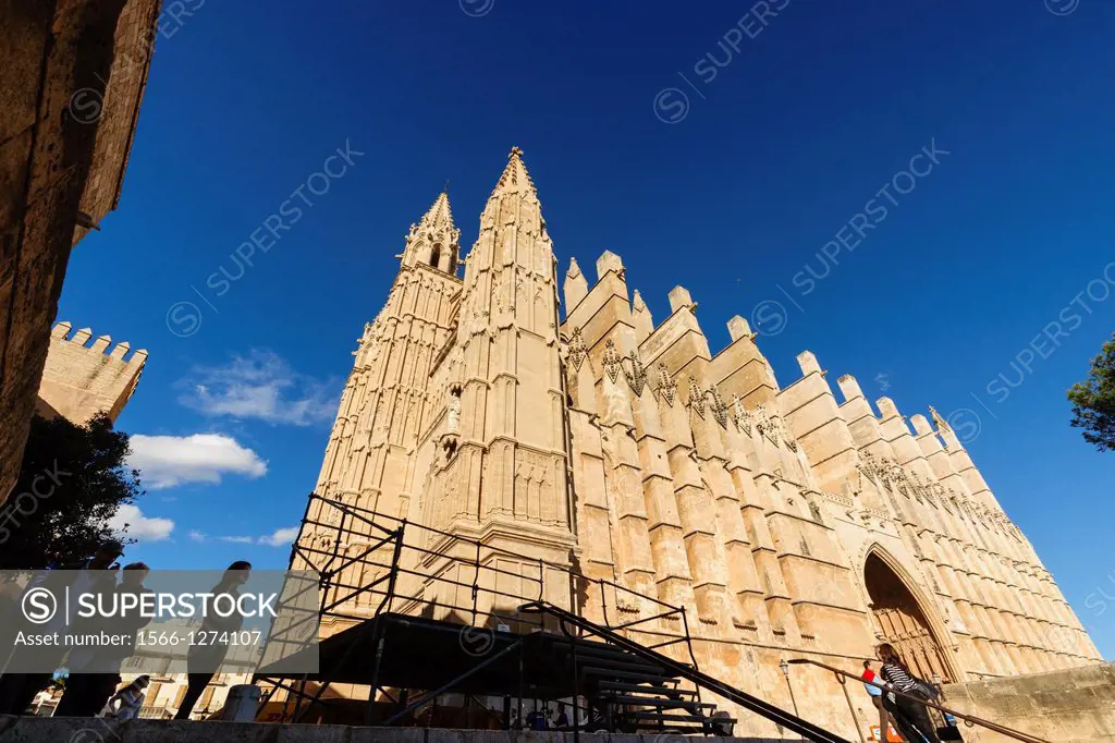 Mallorca Cathedral, XIII Century, Historical Artistic Monument, Palma, Mallorca, Balearic Islands, Spain, Europe