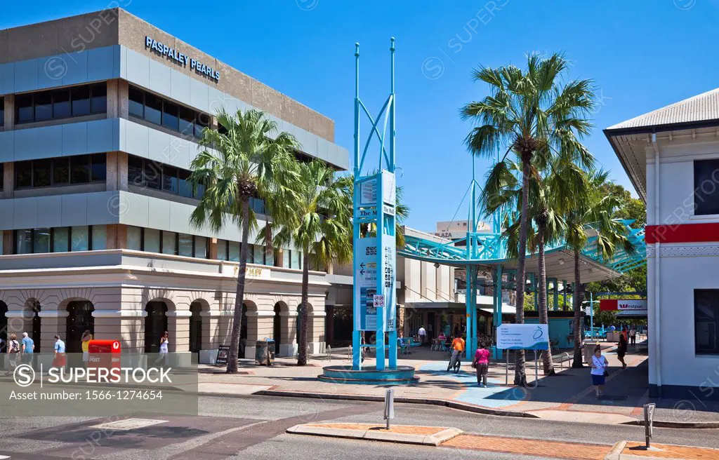 Australia, Northern Territory, Darwin, view of Smith Street Mall in the Centre of Dawin.