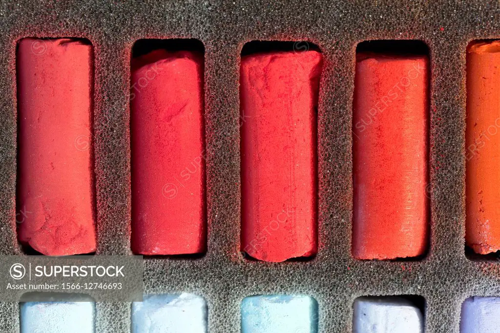 Chalk Pastel Set, red pigmented pastels.