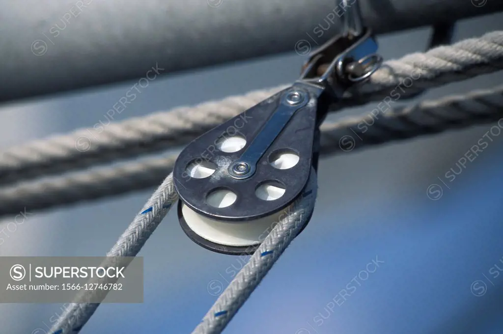 Pulley on a sailboat.