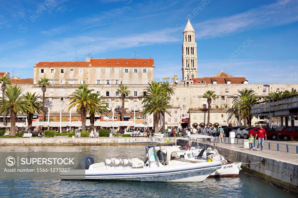 Croatia - Split, Old Town, view from harbor of the Diocletian Palace, Dalmatia, Croatia, UNESCO.