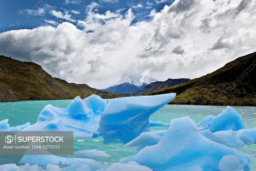 grey glacier in torres paine national park