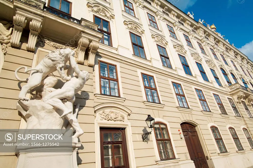 facade of the imperial apartments (Kaiserappartements) in hofburg complex. vienna. austria.