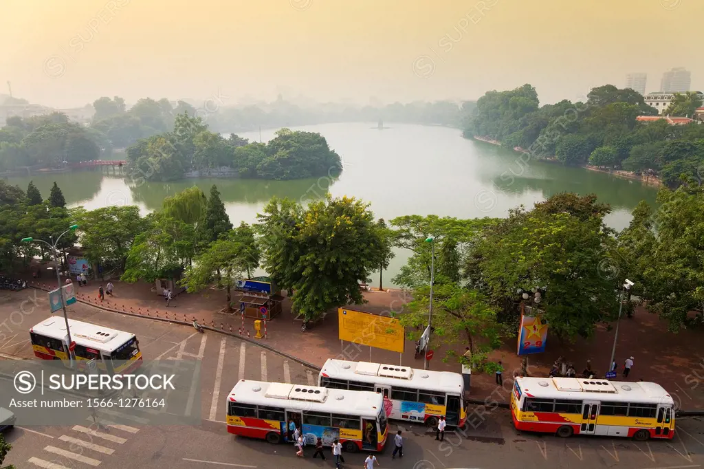 hoan kiem lake in hanoi. vietnam