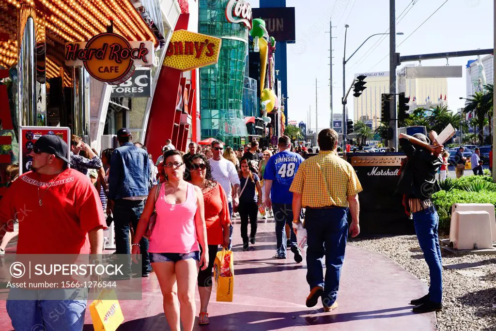 pedestrians on The Strip in Las Vegas, Nevada, USA