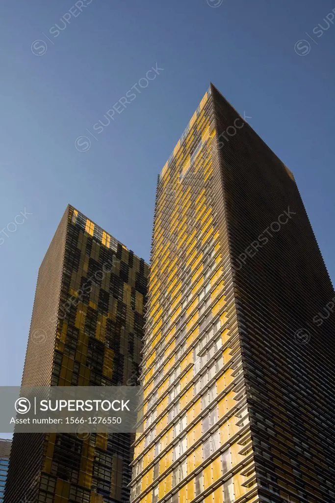 hotel towers at MGM CityCenter in Las Vegas, Nevada, USA