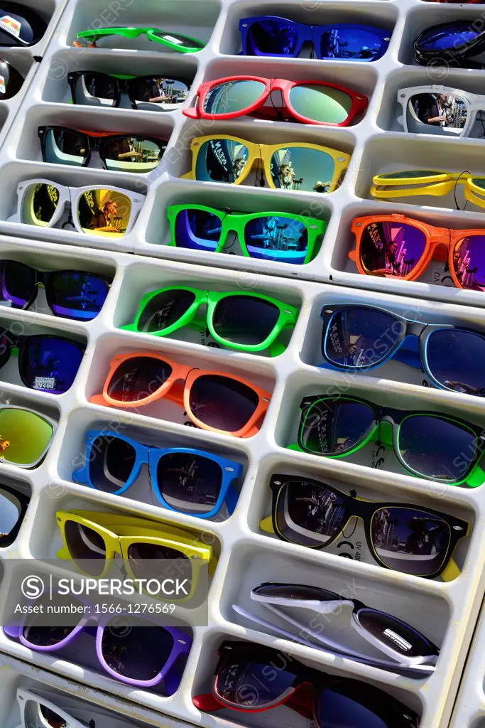 sunglasses at a shop on the Santa Monica pier, Santa Monica, California