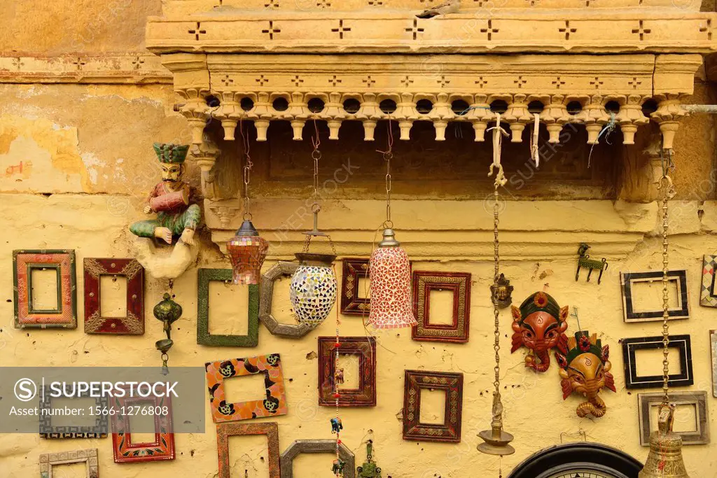 India, Rajasthan, Jaisalmer fort, Street shop.