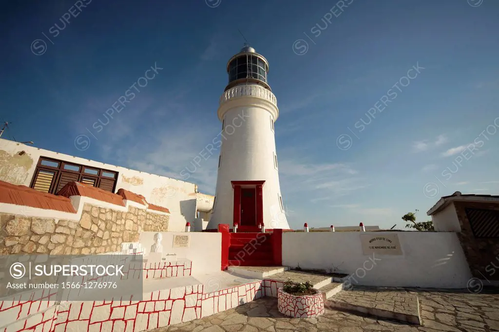lighthouse at El Morro fortress near Santiago de Cuba, Cuba, Carribean.