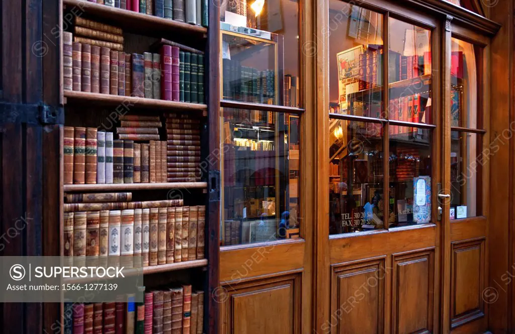 entrance to old fashioned bookshop, old town, Geneva, Switzerland