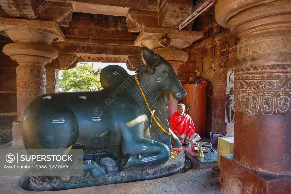 India , Karnataka State, Pattadakal City , (W.H.),Nandi , Virupaksha Temple